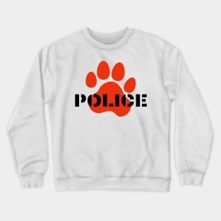 Police and dog paw print design in black and red Crewneck Sweatshirt